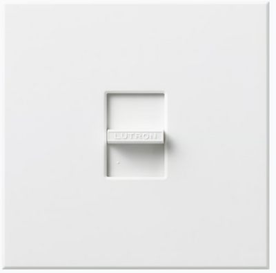 Lutron Nova 3-Wire Dimmer Switch for Ballasts/LED Drivers 15.3, Single-Pole, 120V, Small Control, Wall Plate Included, NF-30-WH, White