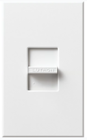 Lutron Nova 0-10V Dimmer, 16A, 30mA sink, PowerPak Relay Required, Single-Pole, Small Control, Wall Plate Included, NFTV-WH, White