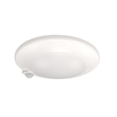 7" AC Opal LED Surface Mount with PIR Motion Sensor, 1050lm / 15W, 4000K, White Finish