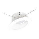 6" Sloped LED Retrofit Reflector, 1200lm / 15W, Selectable CCT, Black Reflector / White Flange