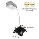 2" M2 Round LED Adjustable Elbow, 500lm / 7W, 2700K, 120V, Matte Black