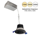 2" M2 Round LED Downlight, 400lm / 6W, 2700K, 120V, Matte Black