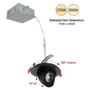 4" M4 Round LED Adjustable Elbow, 950lm / 12W, 2700K, 120V, Matte Black