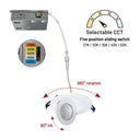 4" M-Curve Can-less Adjustable LED Downlight, Selectable CCT, 900lm / 9W, Matte Powder White finish