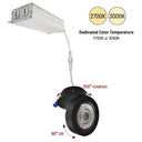 4" M-Wave Can-less Adjustable LED Downlight, 2700K, Black finish