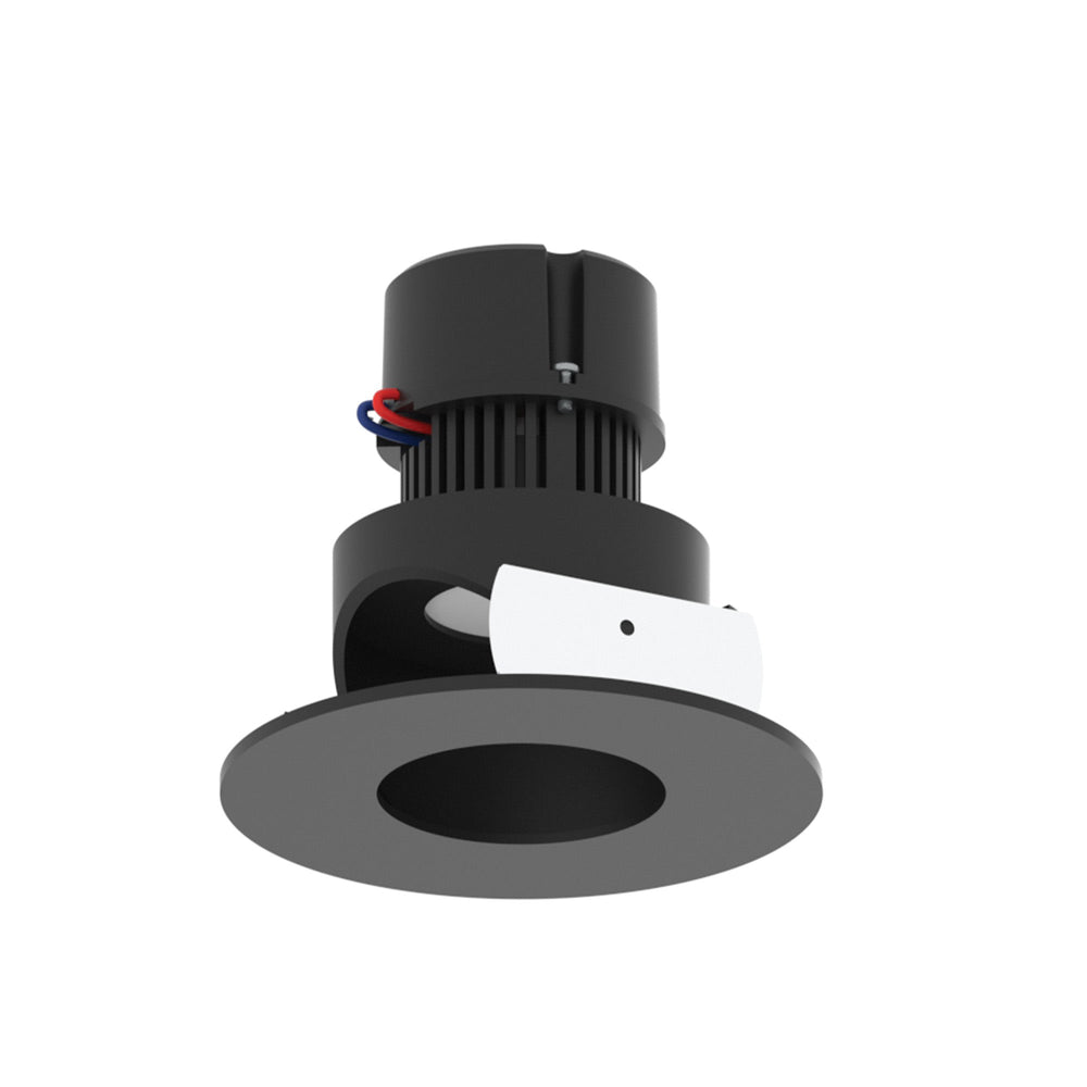 4" Pearl 120V LED Round Adjustable Pinhole Retrofit, 950lm / 10W, 2700K, Black Pinhole / Black Flange