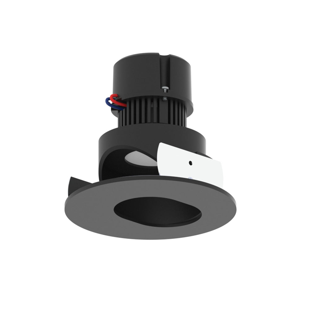 4" Pearl 120V LED Round Adjustable Slot Aperture Retrofit, 950lm / 10W, 2700K, Black Slot Aperture / Black Flange