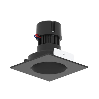 4" Pearl 120V LED Square Retrofit Reflector with Round Aperture, 1150lm / 10W, 2700K, Black Reflector / Black Flange