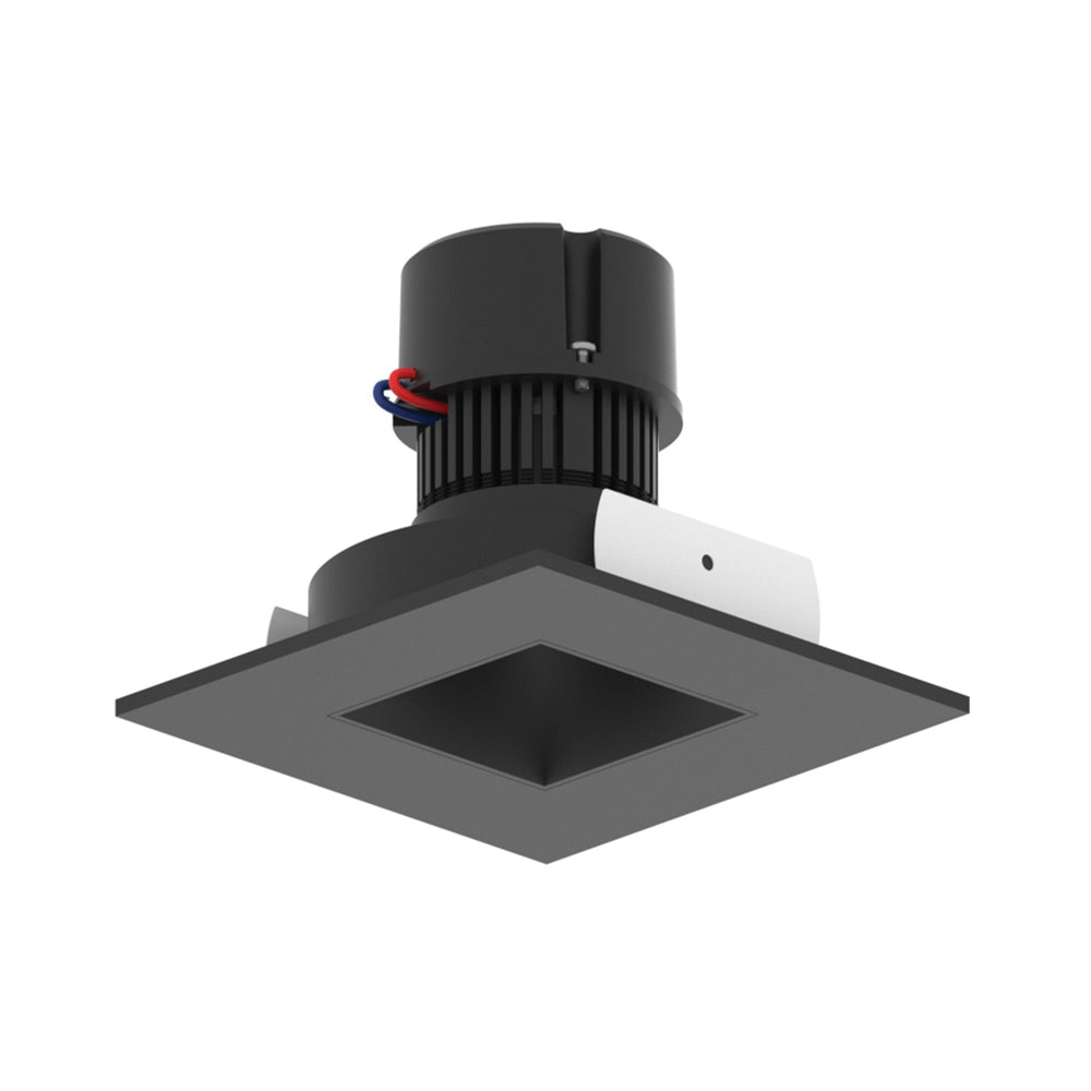 4" Pearl 120V LED Square Retrofit Reflector with Square Aperture, 1150lm / 10W, 2700K, Black Reflector / Black Flange