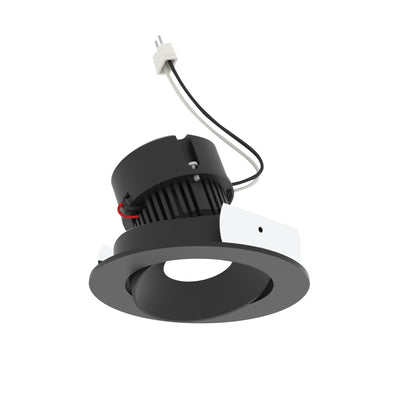 4" Pearl 12V LED Round Adjustable Cone Retrofit, 1250lm / 10W, 2700K, Black Reflector / Black Flange