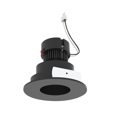 4" Pearl 12V LED Round Pinhole Retrofit, 950lm / 10W, 2700K, Black Pinhole / Black Flange