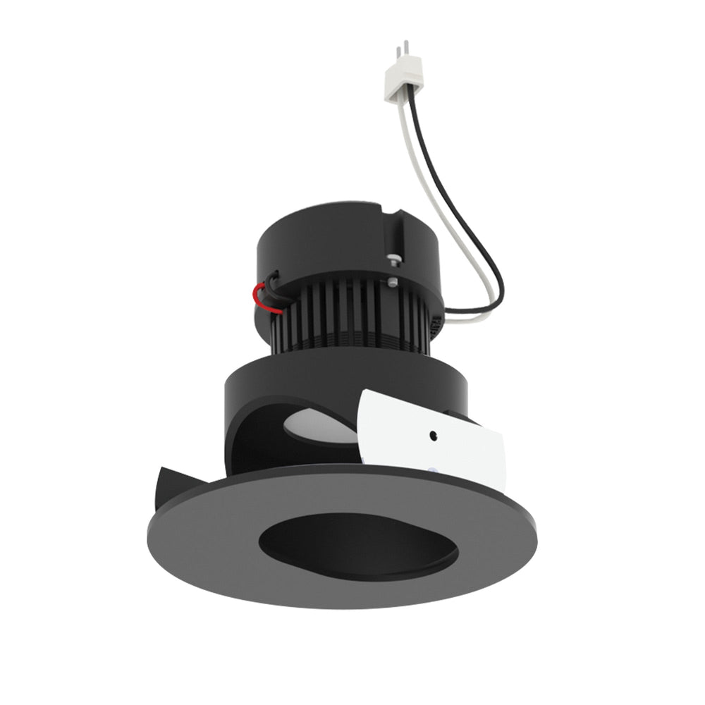 4" Pearl 12V LED Round Adjustable Slot Aperture Retrofit, 950lm / 10W, 2700K, Black Slot Aperture / Black Flange