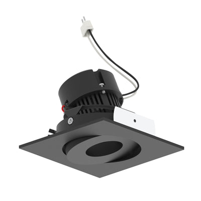 4" Pearl 12V LED Square Adjustable Gimbal Retrofit, 1050lm / 10W, 2700K, Black Finish
