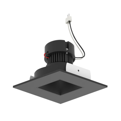 4" Pearl 12V LED Square Retrofit Reflector with Square Aperture, 1150lm / 10W, 2700K, Black Reflector / Black Flange