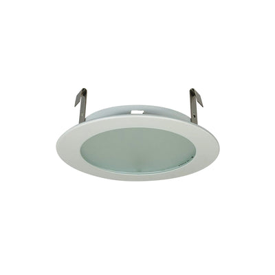 4" Frosted Flat Lens w/ Metal Trim, White