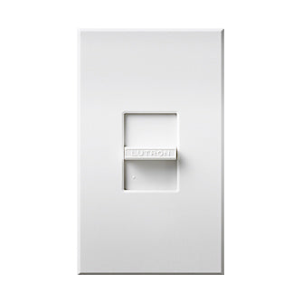 Lutron Nova T Dimmer, 1000W Incandescent/Halogen Only, Single-Pole, 120V, Small Control, Wall Plate Included, NT-1000-WH, White