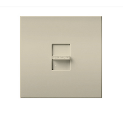 Lutron Nova T Dimmer, 1500W Incandescent/Halogen Only, Single-Pole, 120V, Small Control, Wall Plate Included, NT-1500-LA, Light Almond