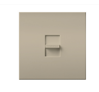 Lutron Nova T Dimmer, 1500W Incandescent/Halogen Only, Single-Pole, 120V, Small Control, Wall Plate Included, NT-1500-TP, Taupe