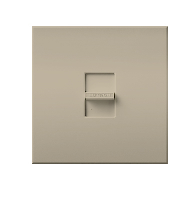 Lutron Nova T Dimmer, 2000W Incandescent/Halogen Only, Single-Pole, 120V, Small Control, Wall Plate Included, NT-2000-TP, Taupe