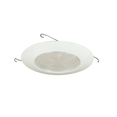 6" Fresnel Shower Lens w/ Metal Trim, White