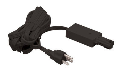 Live End Feed with 12' Cord and Plug for One-Circuit Track, Black Finish