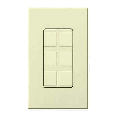 Lutron Nova T, 6-Port Frame, Field Customizable, Fits Architectural-Style Wall Plates, Wall Plate Included, NT-6PF-AL, Almond