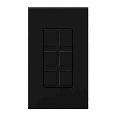 Lutron Nova T, 6-Port Frame, Field Customizable, Fits Architectural-Style Wall Plates, Wall Plate Included, NT-6PF-BL, Black