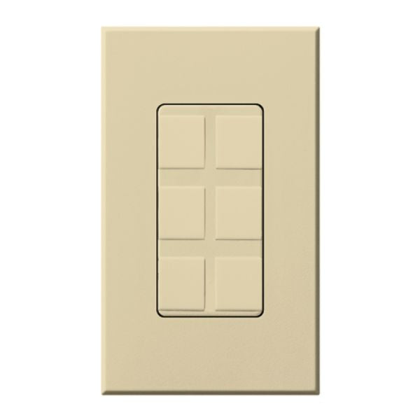 Lutron Nova T, 6-Port Frame, Field Customizable, Fits Architectural-Style Wall Plates, Wall Plate Included, NT-6PF-IV, Ivory