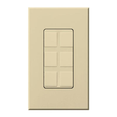 Lutron Nova T, 6-Port Frame, Field Customizable, Fits Architectural-Style Wall Plates, Wall Plate Included, NT-6PF-IV, Ivory
