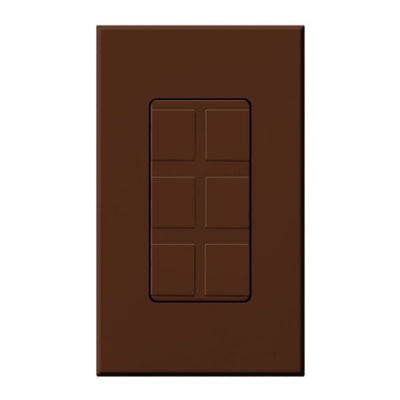 Lutron Nova T, 6-Port Frame, Field Customizable, Fits Architectural-Style Wall Plates, Wall Plate Included, NT-6PF-SI, Sienna