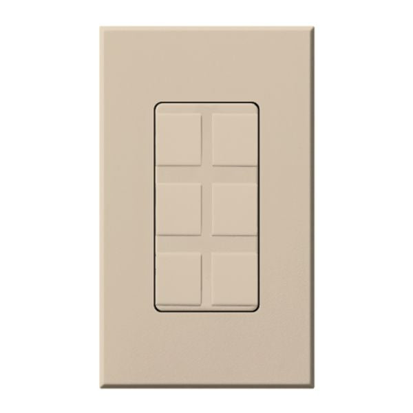 Lutron Nova T, 6-Port Frame, Field Customizable, Fits Architectural-Style Wall Plates, Wall Plate Included, NT-6PF-TP, Taupe