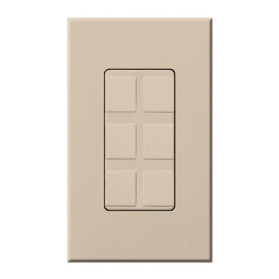 Lutron Nova T, 6-Port Frame, Field Customizable, Fits Architectural-Style Wall Plates, Wall Plate Included, NT-6PF-TP, Taupe