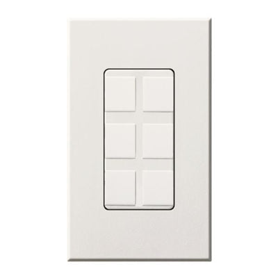 Lutron Nova T, 6-Port Frame, Field Customizable, Fits Architectural-Style Wall Plates, Wall Plate Included, NT-6PF-WH, White
