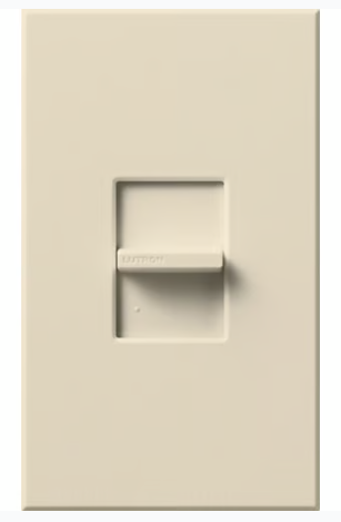 Lutron Nova T Wall Plate Kit, Single-Gang, Fits 1 Small NovaT/Nova Control, No Fins Broken, Matte Finish, NT-S-NFB-LA, Light Almond