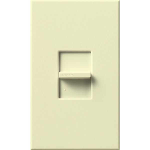 Lutron Nova T LED+ Dimmer Switch, 250W LED, Single Pole, 120V, Small Control, Wall Plate Included, Wall Plate Included, NTCL-250-AL, Almond