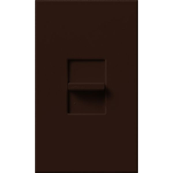 Lutron Nova T LED+ Dimmer Switch, 250W LED, Single Pole, 120V, Small Control, Wall Plate Included, Wall Plate Included, NTCL-250-BR, Brown