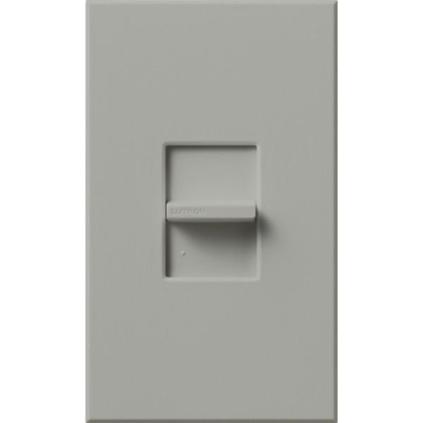 Lutron Nova T LED+ Dimmer Switch, 250W LED, Single Pole, 120V, Small Control, Wall Plate Included, Wall Plate Included, NTCL-250-GR, Gray