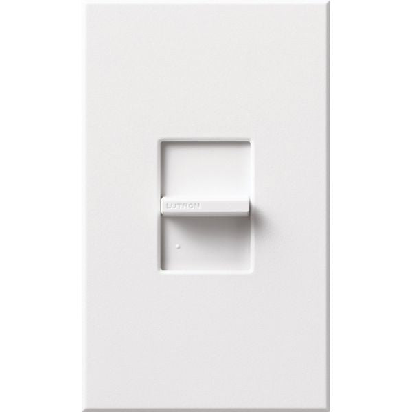 Lutron Nova T LED+ Dimmer Switch, 250W LED, Single Pole, 120V, Small Control, Wall Plate Included, Wall Plate Included, NTCL-250-WH, White