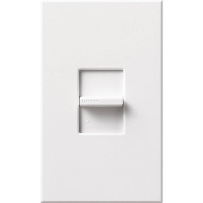 Lutron Nova T LED+ Dimmer Switch, 250W LED, Single Pole, 120V, Small Control, Wall Plate Included, Wall Plate Included, NTCL-250-WH, White