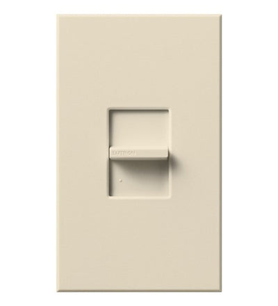 Lutron Nova T ELV Dimmer Switch, 300W, Single-Pole, Neutral Required, 120V, Small Control, Wall Plate Included, NTELV-300-LA, Light Almond