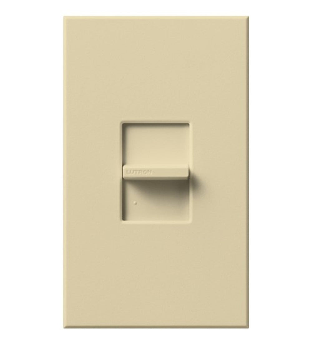 Lutron Nova T ELV Dimmer Switch, 600W, Single-Pole, Neutral Required, 120V, Small Control, Wall Plate Included, NTELV-600-IV, Ivory