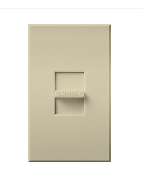 Lutron Nova T 3-Wire Dimmer Switch for Ballasts/LED Drivers, 1000W/6A, Single Pole, Neutral Required, 277V, Small Control, NTF-10P-277-BE, Beige