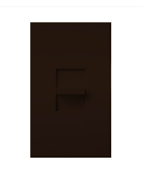 Lutron Nova T 3-Wire Dimmer Switch for Ballasts/LED Drivers, 1000W/6A, Single Pole, Neutral Required, 277V, Small Control, NTF-10P-277-BR, Brown