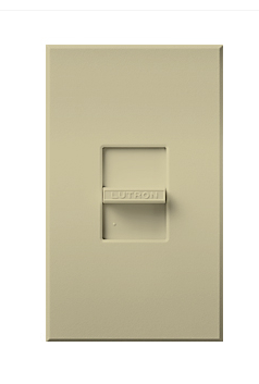 Lutron Nova T 3-Wire Dimmer Switch for Ballasts/LED Drivers, 1000W/6A, Single Pole, Neutral Required, 277V, Small Control, NTF-10P-277-IV, Ivory