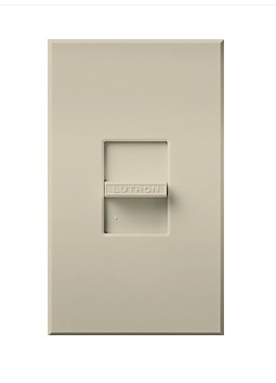 Lutron Nova T 3-Wire Dimmer Switch for Ballasts/LED Drivers,1000W/6A,Single Pole,Neutral Required,277V, Small Control, NTF-10P-277-LA, Light Almond