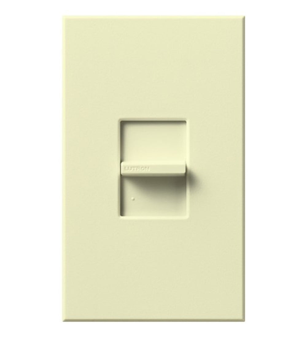Lutron Nova T Fully Variable Fan-Speed Control, 6A, Single-Pole, 120V, Small Control, Wall Plate Included, NTFS-6E-AL, Almond