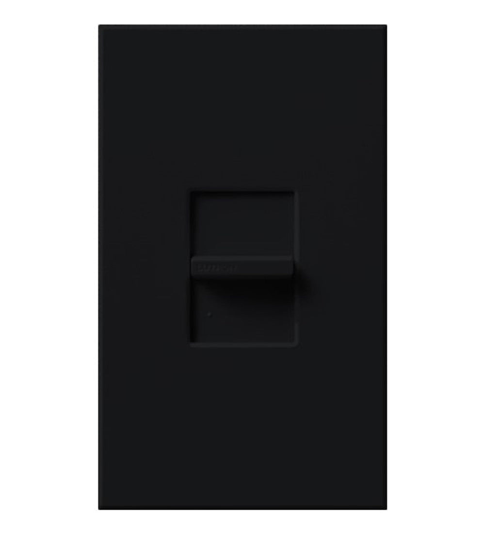 Lutron Nova T Fully Variable Fan-Speed Control, 6A, Single-Pole, 120V, Small Control, Wall Plate Included, NTFS-6E-BL, Black
