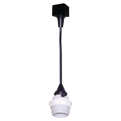 Track Mounted Line Voltage Pendant Cord, 8'-6" length, Medium Base, 100W Max, Black