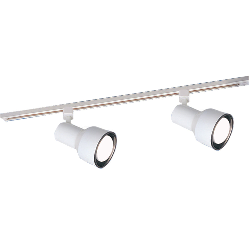 2-ft Track Pack with (2) Step Cylinder PAR20 Track Heads, White