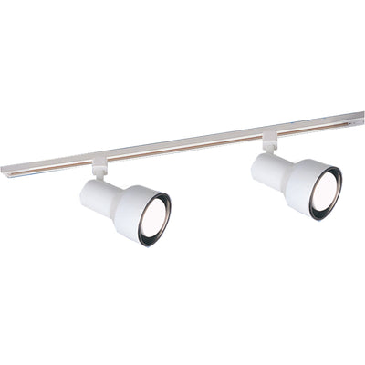 2-ft Track Pack with (2) Step Cylinder PAR20 Track Heads, White
